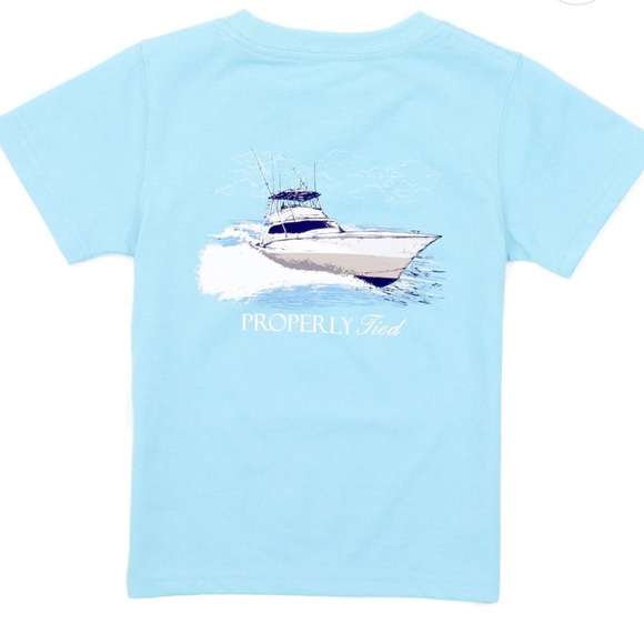 PROPERLY TIED - Boys Deep Sea Short Sleeve - Aqua - Picture 1 of 5